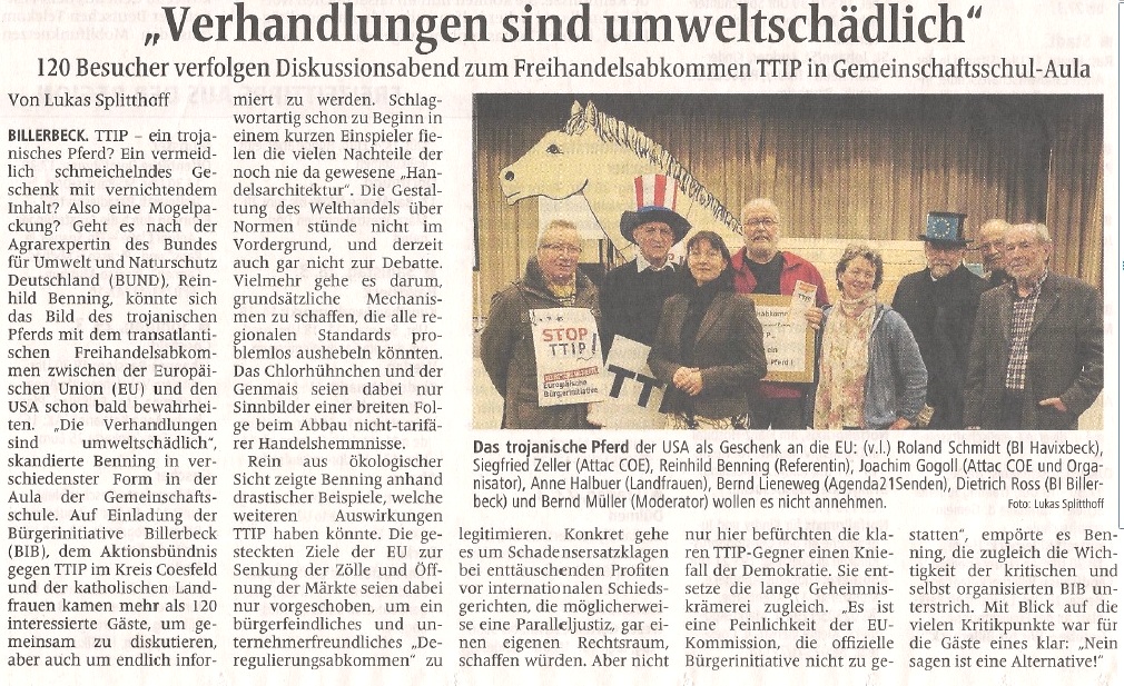Bericht in der Billerbecker Zeitung (WN)