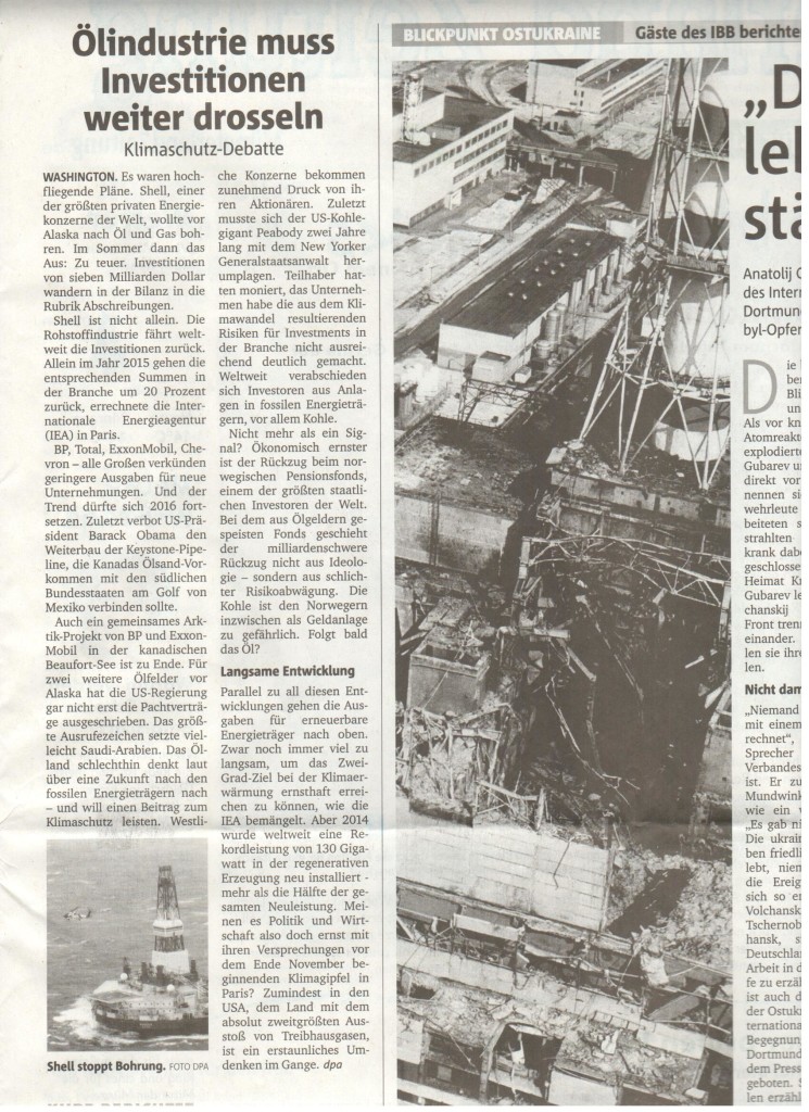 Münsterlandzeitung vom 13. Nov. 2015